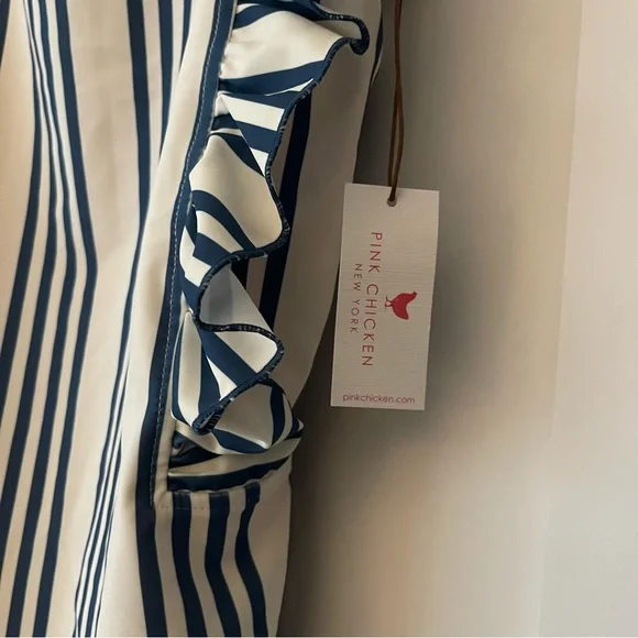 NEW Pink Chicken Ruffle Katniss One Piece Swimsuit - Picture 4 of 6